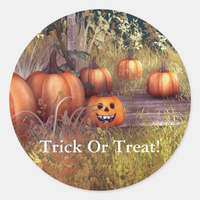 Pumpkins Trick Or Treat Sticker (Front)