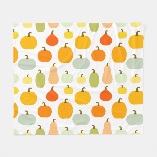 Pumpkins varieties pattern  fleece blanket (Front (Horizontal))