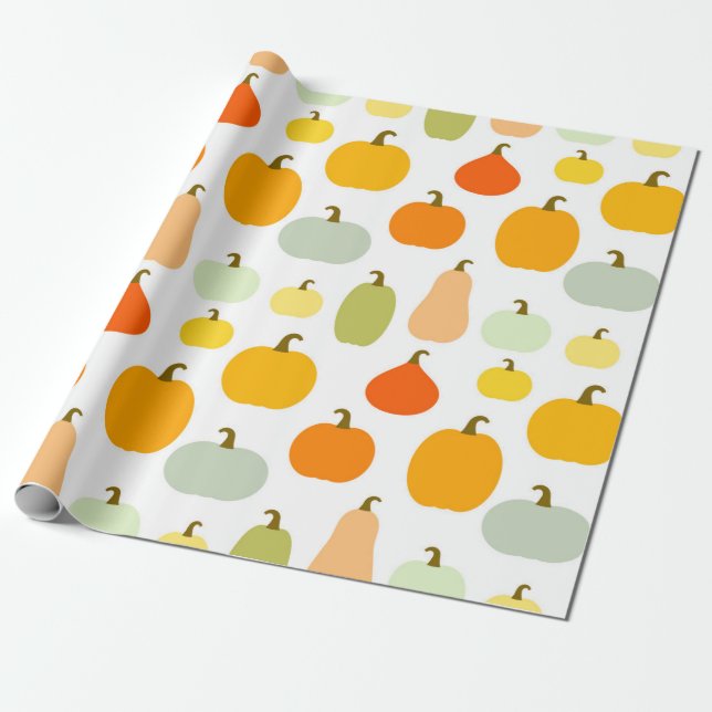 Pumpkins varieties pattern Wrapping Paper (Unrolled)