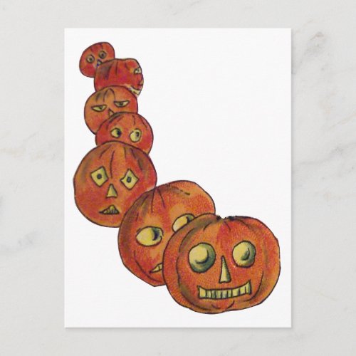 Pumpkins Vintage Halloween Card Postcard