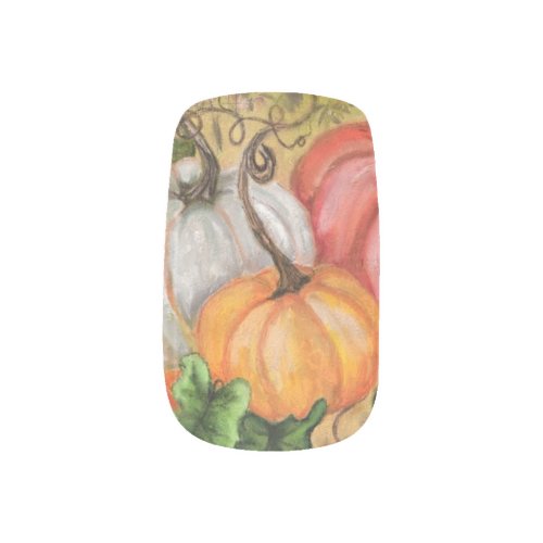 Pumpkins _ Watercolor Art Minx Nail Art