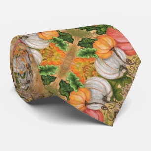 Pumpkins - Watercolor Art - Neck Tie
