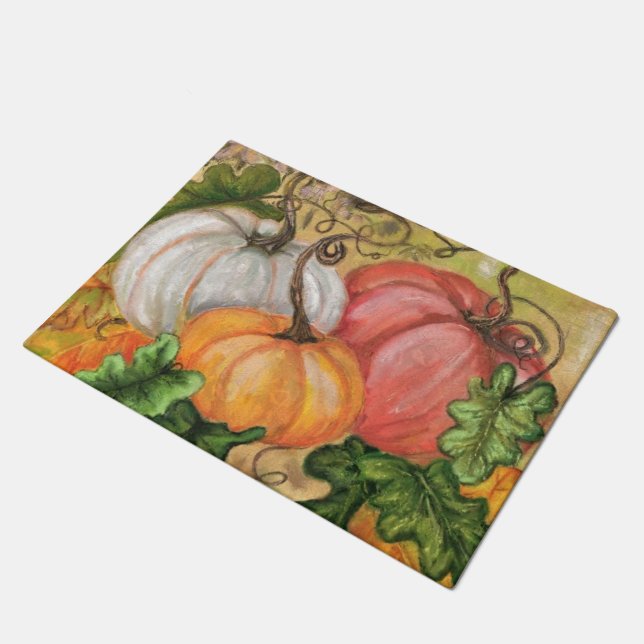 Pumpkins - Watercolor Doormat (Angled)