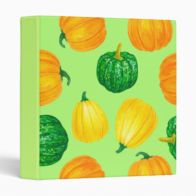 Pumpkins watercolor pattern 3 ring binder (Front/Spine)