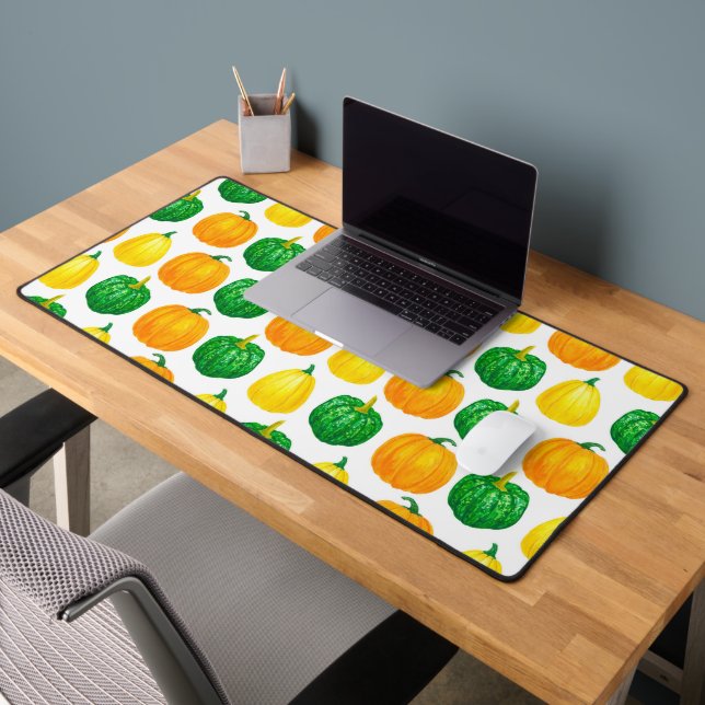 Pumpkins watercolor pattern desk mat (Office 2)