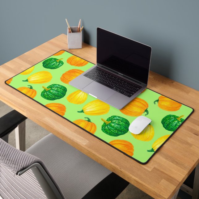 Pumpkins watercolor pattern desk mat (Office 2)