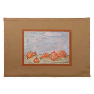 Pumpkins Watercolor Thanksgiving Cloth Placemat