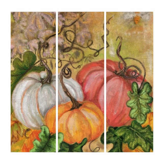 Pumpkins - Watercolor Triptych (Front)