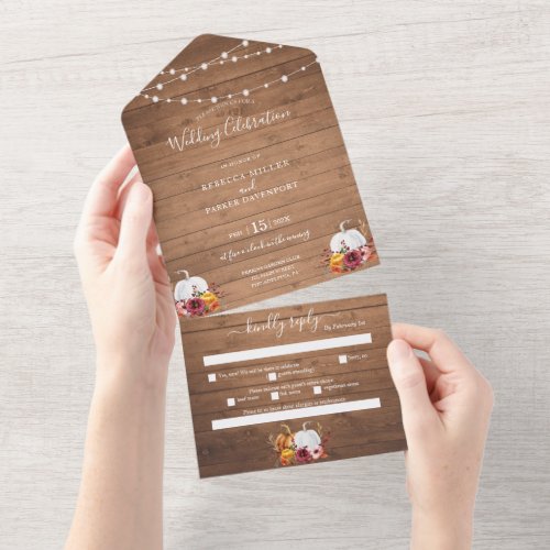 Pumpkins Wedding all in one All In One Invitation