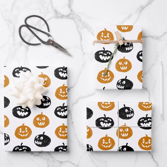 Pumpkins Wrapping Paper Sheets (Front)