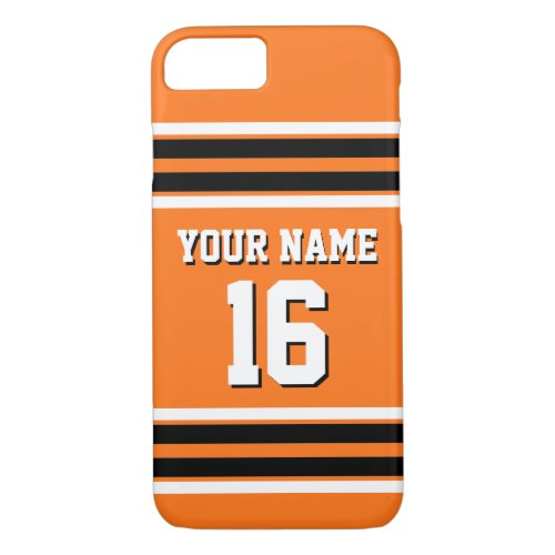 Pumpkn Orange Black Team Jersey Custom Number Name iPhone 87 Case
