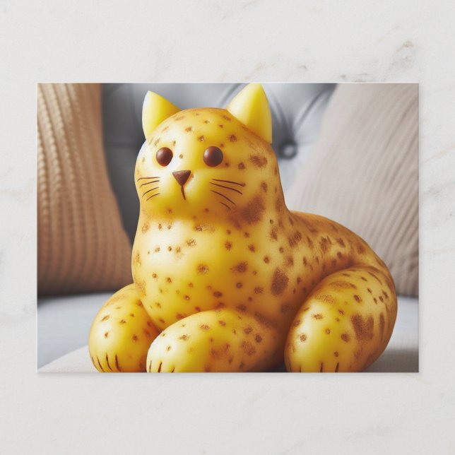 Pun a Funny Couch Potato Cat  Postcard (Front)