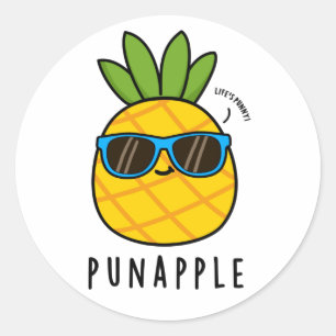Pun-apple Funny Fruit Pineapple Pun Classic Round Sticker