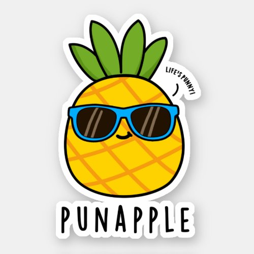 Pun_apple Funny Fruit Pineapple Pun  Sticker