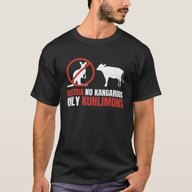 Pun Austria No Kangaroos Only Kuhlimuhs T-Shirt (Front)