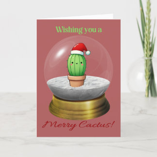 Pun Cactus Christmas Holiday Card