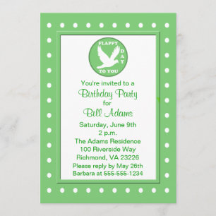 Pun Funny Adult Flying Bird Birthday Party Invitation