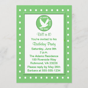 Pun Funny Kids Flying Bird Birthday Party Invitation