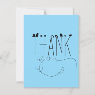 Pun Humor Cat Thank You Message Wordplay Fun Postcard