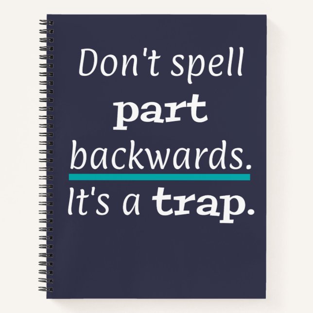 Pun Part Backwards Funny Dad Joke English Teacher Notebook (Front)