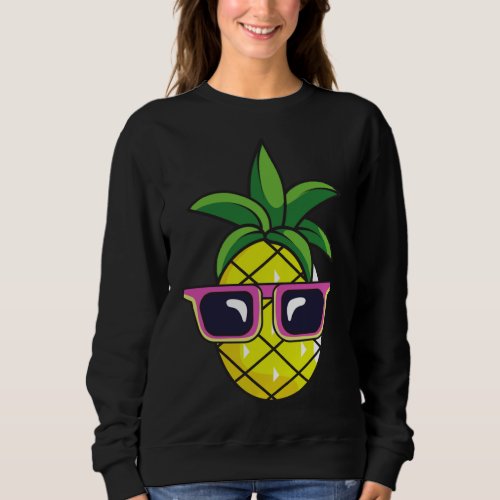 Pun Shades Pineapple Tropical Fruit Sunglasses Pin Sweatshirt