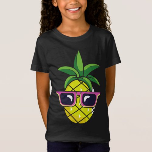 Pun Shades Pineapple Tropical Fruit Sunglasses Pin T_Shirt