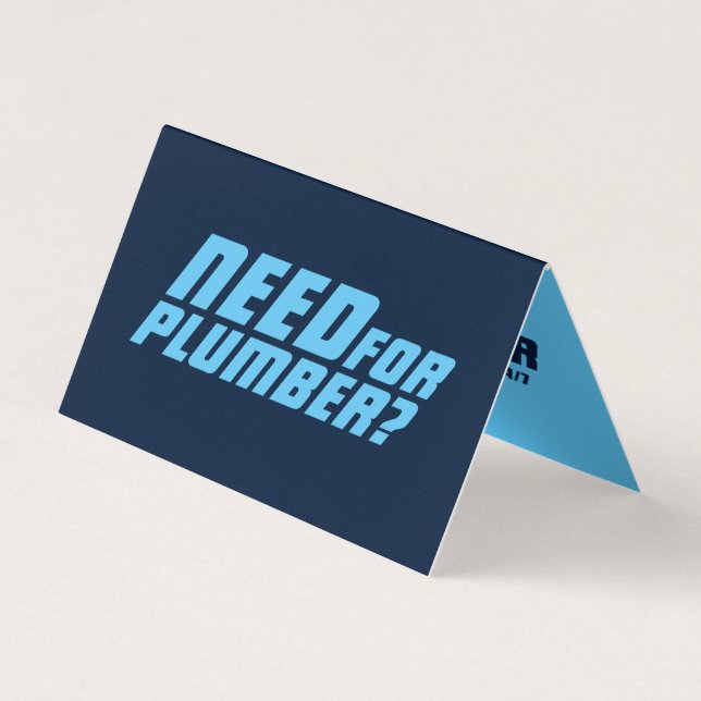 Pun tagline plumber  business card (Front)