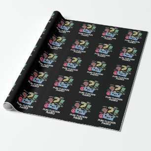 Pun-tuation Marks Funny Punctuation Pun Dark BG Wrapping Paper