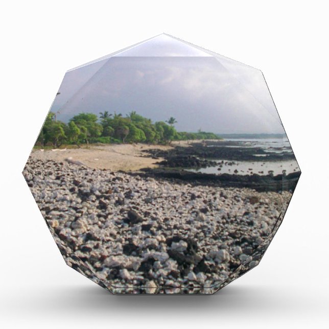 Punaluʻu Black Sand Beach Hawaii Big Island Acrylic Award (Front)