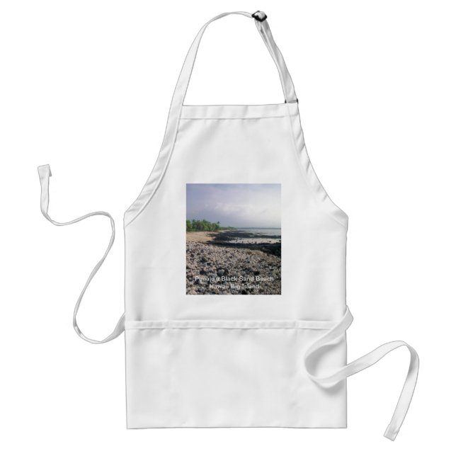 Punaluʻu Black Sand Beach Hawaii Big Island Adult Apron (Front)