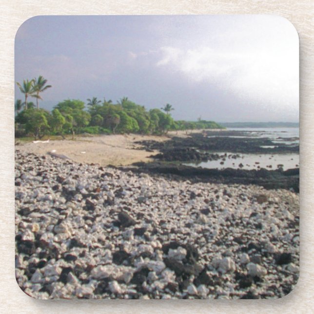 Punaluʻu Black Sand Beach Hawaii Big Island Beverage Coaster (Front)