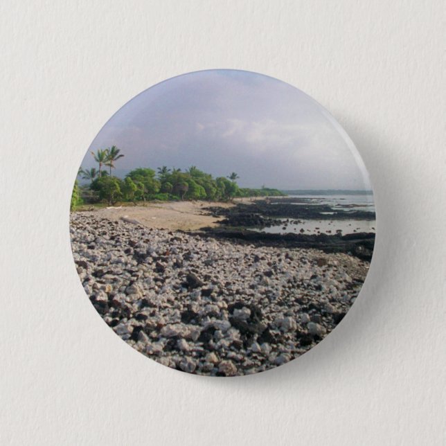 Punaluʻu Black Sand Beach Hawaii Big Island Button (Front)