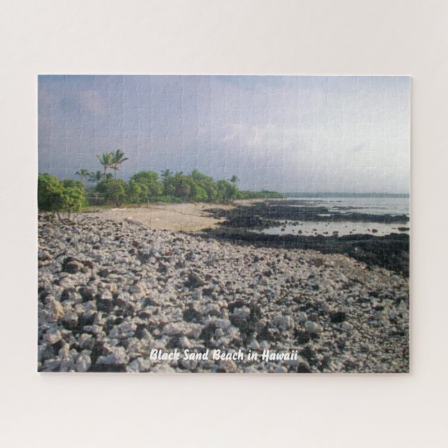 Punaluʻu Black Sand Beach Hawaii Big Island Jigsaw Puzzle (Horizontal)
