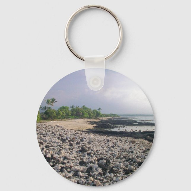 Punaluʻu Black Sand Beach Hawaii Big Island Keychain (Front)