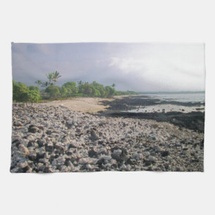 Punaluʻu Black Sand Beach Hawaii Big Island Kitchen Towel