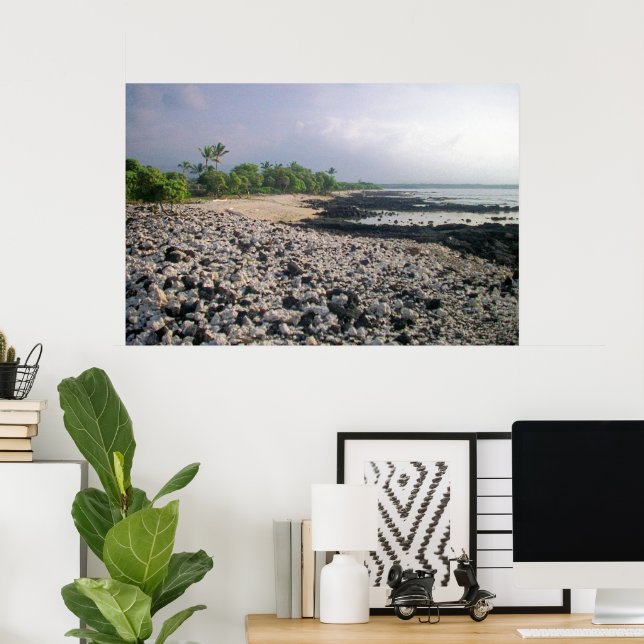 Punaluʻu Black Sand Beach Hawaii Big Island Poster (Home Office)