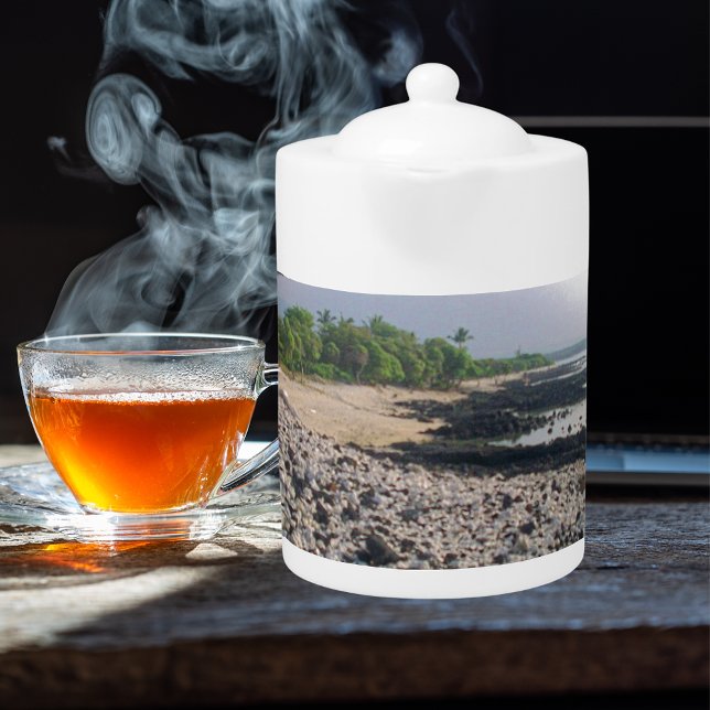Punaluʻu Black Sand Beach Hawaii Big Island Teapot (Punaluʻu Black Sand Beach Hawaii Big Island Teapot )
