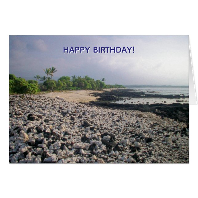 Punaluʻu Black Sand Beach Hawaii Birthday Cards (Front Horizontal)