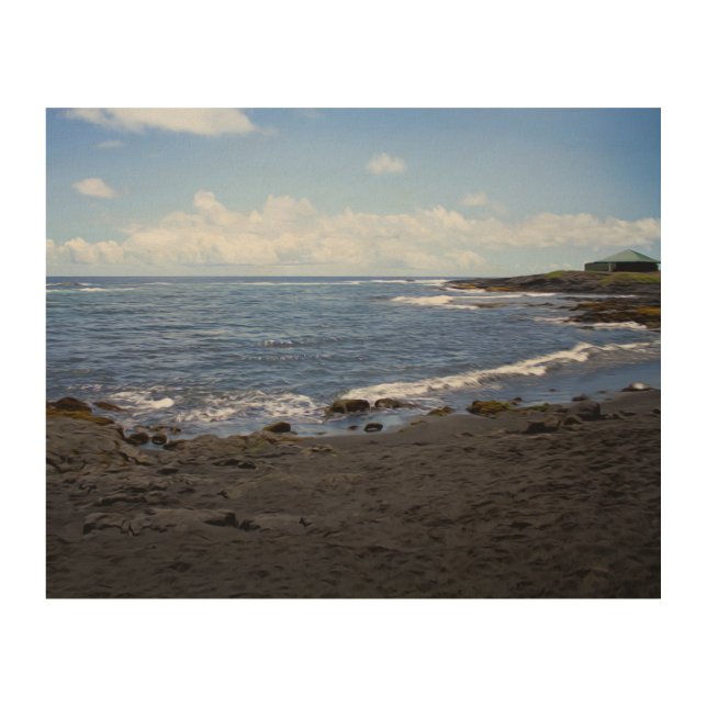 Punalu'u Black Sand Beach Hawaii Art (Front)