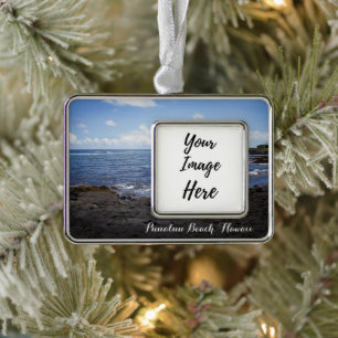 Punalu'u Black Sand Beach Hawaii Christmas Ornament