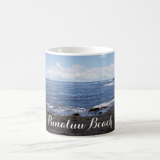 Punalu'u Black Sand Beach Hawaii Coffee Mug (Center)