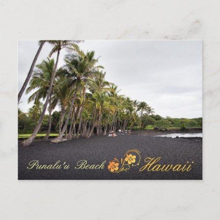 Punaluu Black Sand Beach, Hawaii Postcard