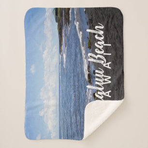Punalu'u Black Sand Beach Hawaii Sherpa Blanket