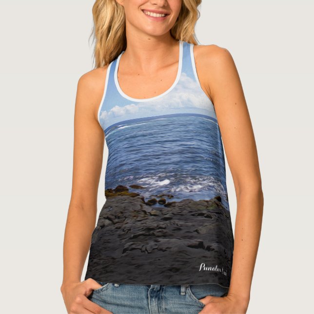 Punalu'u Black Sand Beach Hawaii Tank Top (Front)