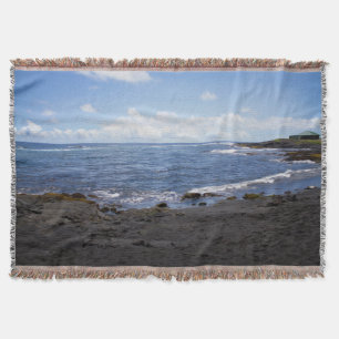 Punalu'u Black Sand Beach Hawaii Throw Blanket