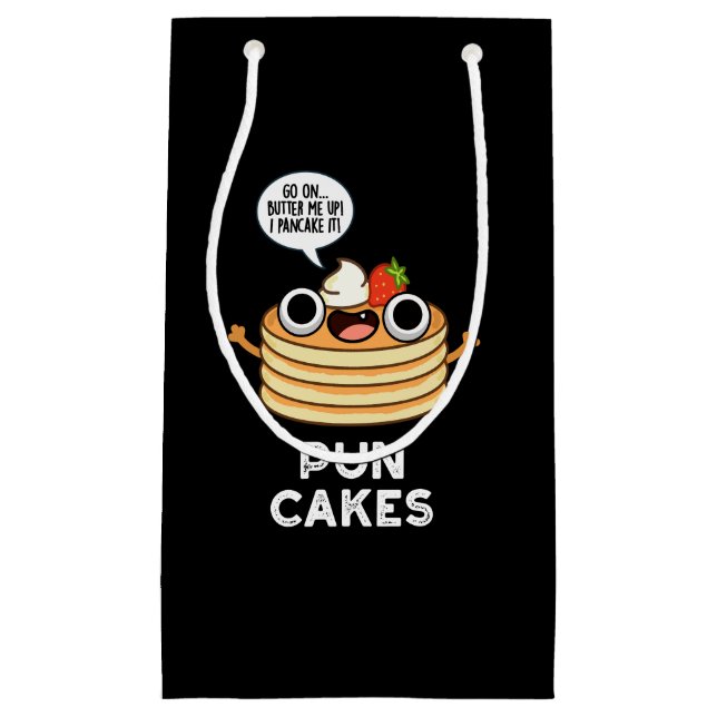 Puncakes Funny Pancake Pun Dark BG Small Gift Bag (Front)