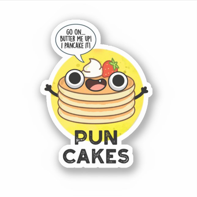 Puncakes Funny Pancake Pun  Sticker (Front)