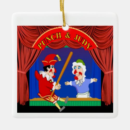 Punch and Judy Ceramic Ornament