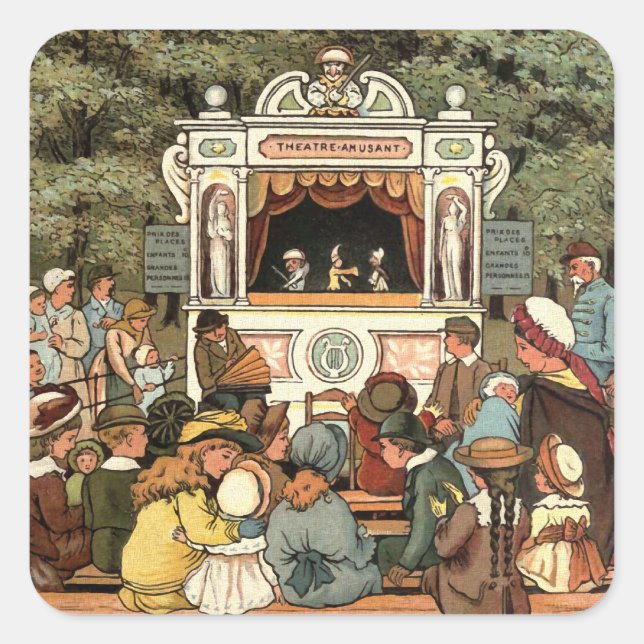 Punch and Judy Puppet Show" Square Sticker (Front)