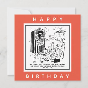 Punch and Judy show on the beach cartoon Card